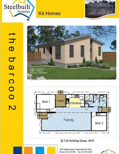 the barcoo 2 - 2 bedroom kit homes plans qld