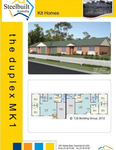 the duplex MK1 - 4 bedroom kit homes plans qld