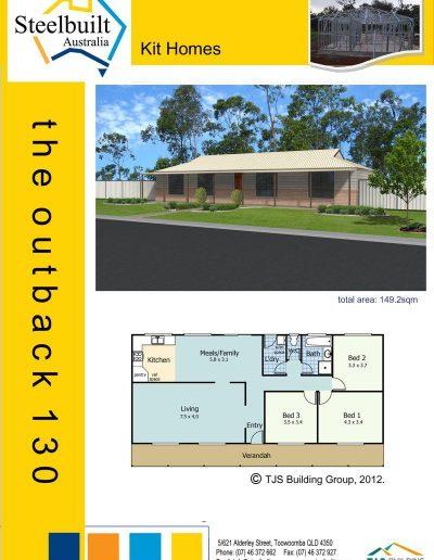 the outback 130 - 3 bedroom kit homes plans qld