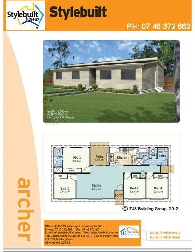 archer - 4 bedroom transportable home plans northern nsw western qld