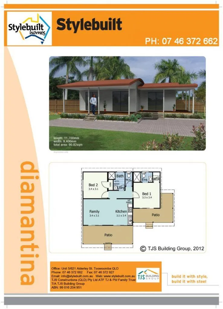 diamantina - 2 bedroom transportable home plans northern nsw western qld
