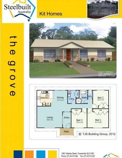 the grove - 3 bedroom kit homes plans western qld