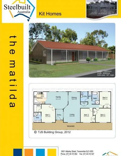 the matilda - 4 bedroom kit homes plans western qld