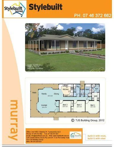 murray - 3 bedroom transportable home plans northern nsw western qld