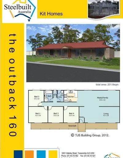 the outback 160 - 4 bedroom kit homes plans western qld